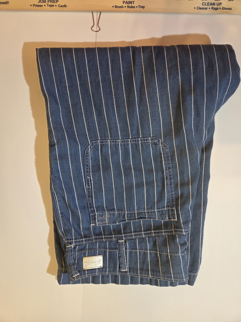 Seven7 Blue and White Pinstripe Wide-Leg Pants - Picture 11 of 11